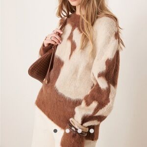 ISO ASOS brushed animal print Brown and Cream Patterned Sweater